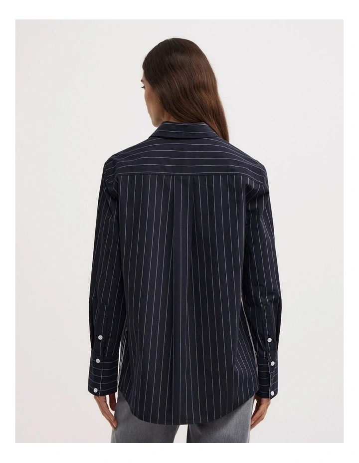 Pinstripe Shirt in Navy Pinstripe image 6