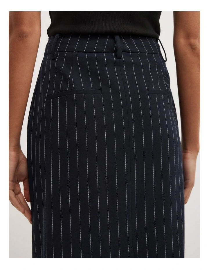 Maxi Pinstripe Skirt in Navy Pinstripe image 4