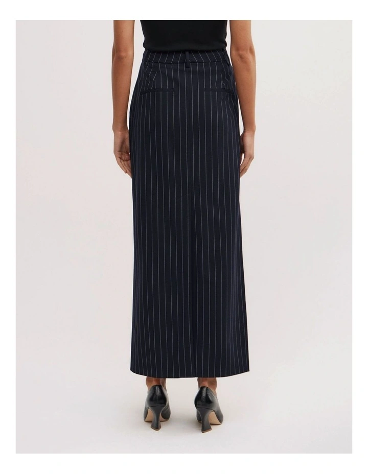 Maxi Pinstripe Skirt in Navy Pinstripe image 5