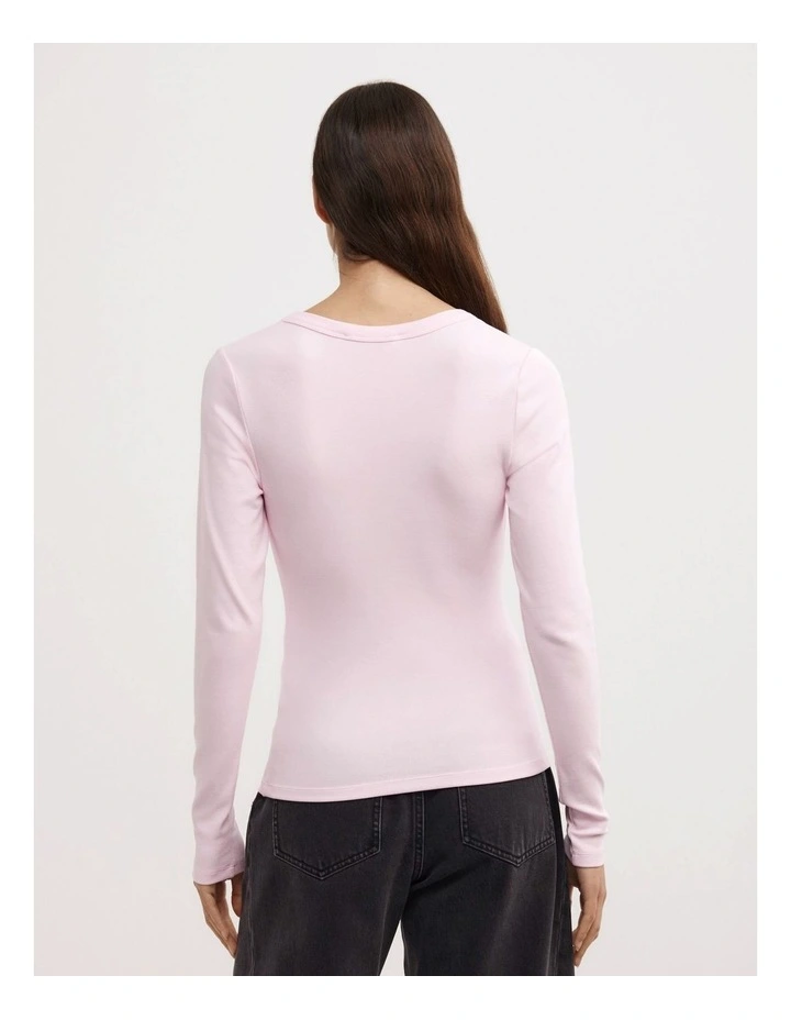 V-neck Long Sleeve Top in Ballet image 4