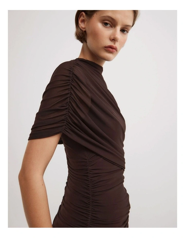 Mesh Cape Top in Espresso image 3
