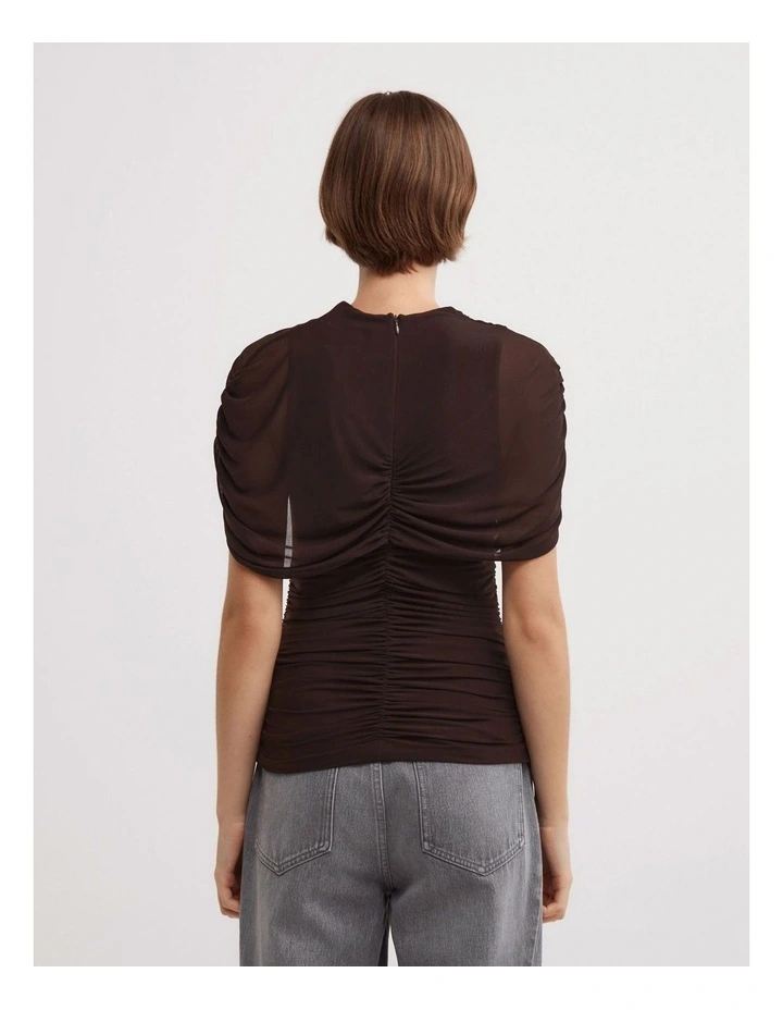 Mesh Cape Top in Espresso image 5