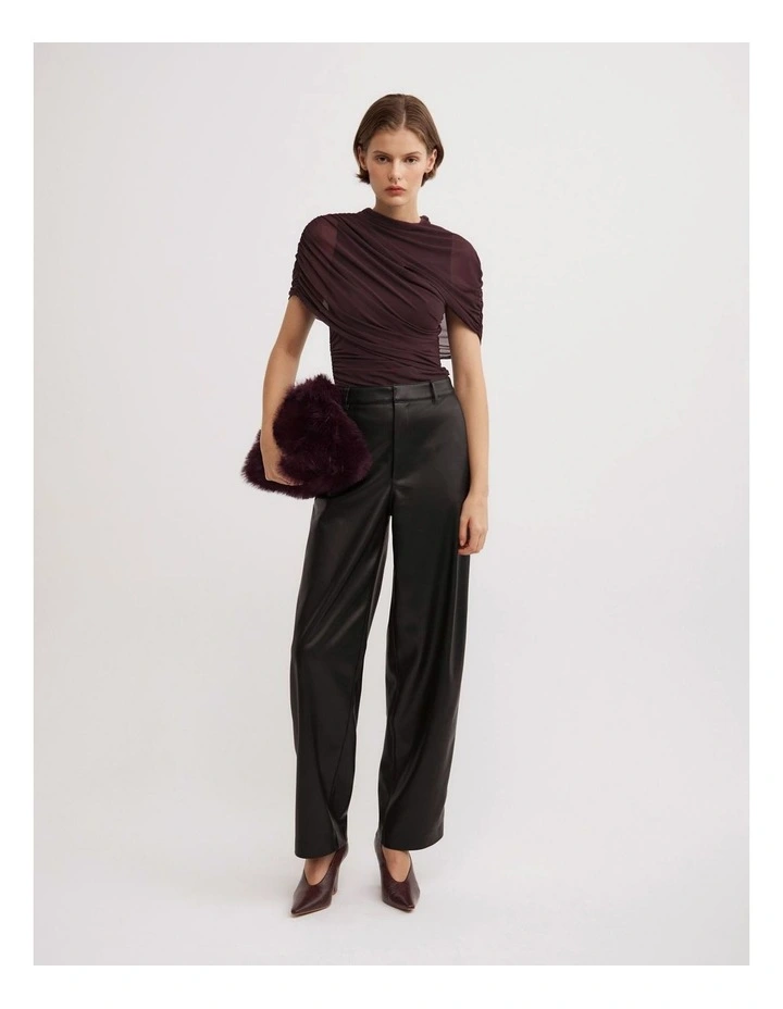 Mesh Cape Top in Plum image 2