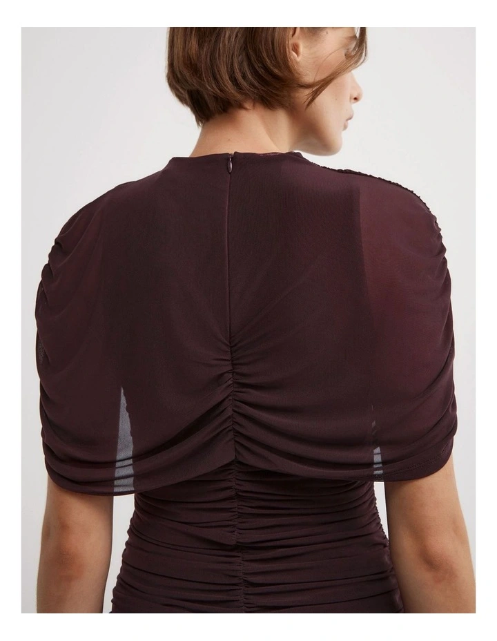 Mesh Cape Top in Plum image 4