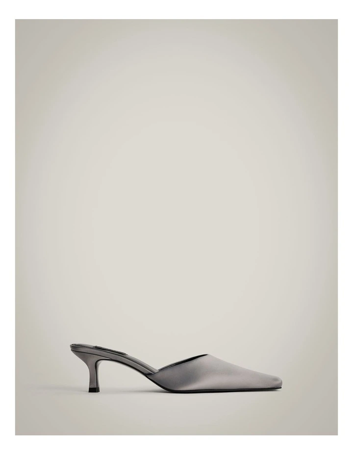 Ash Satin Mules in Charcoal image 1