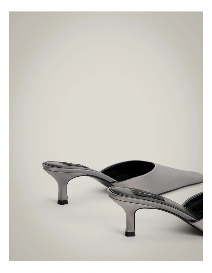Ash Satin Mules in Charcoal image 5
