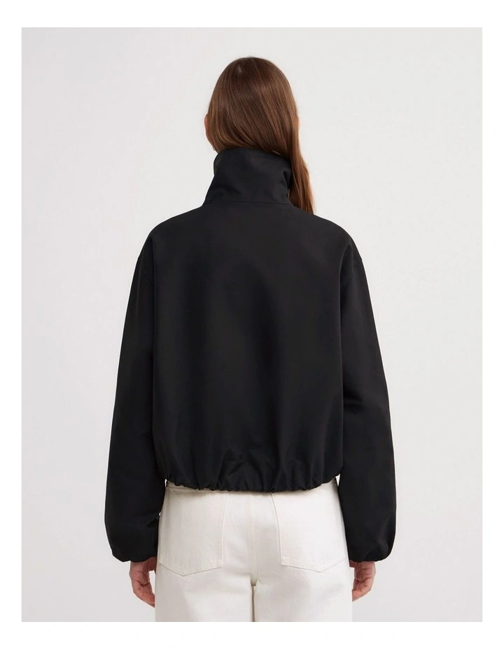 Funnel Bomber Jacket in Black image 5