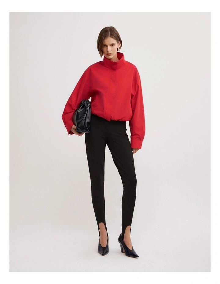 Funnel Zip Through Jacket in Red image 2