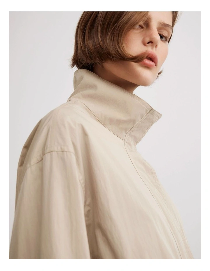 Funnel Zip Through Jacket in Camel image 3