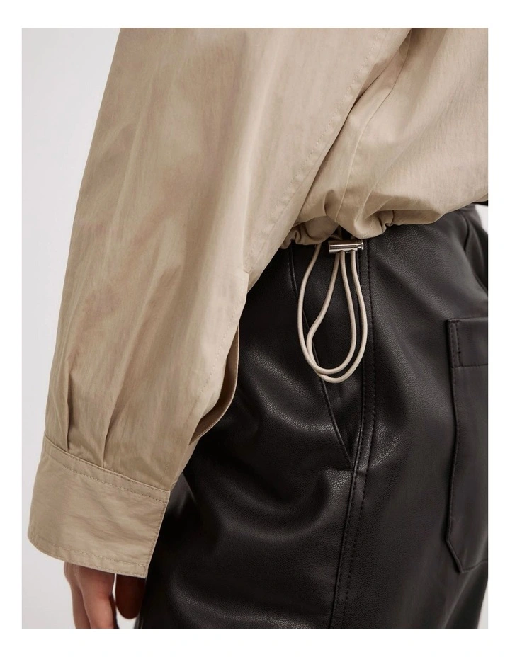 Funnel Zip Through Jacket in Camel image 4