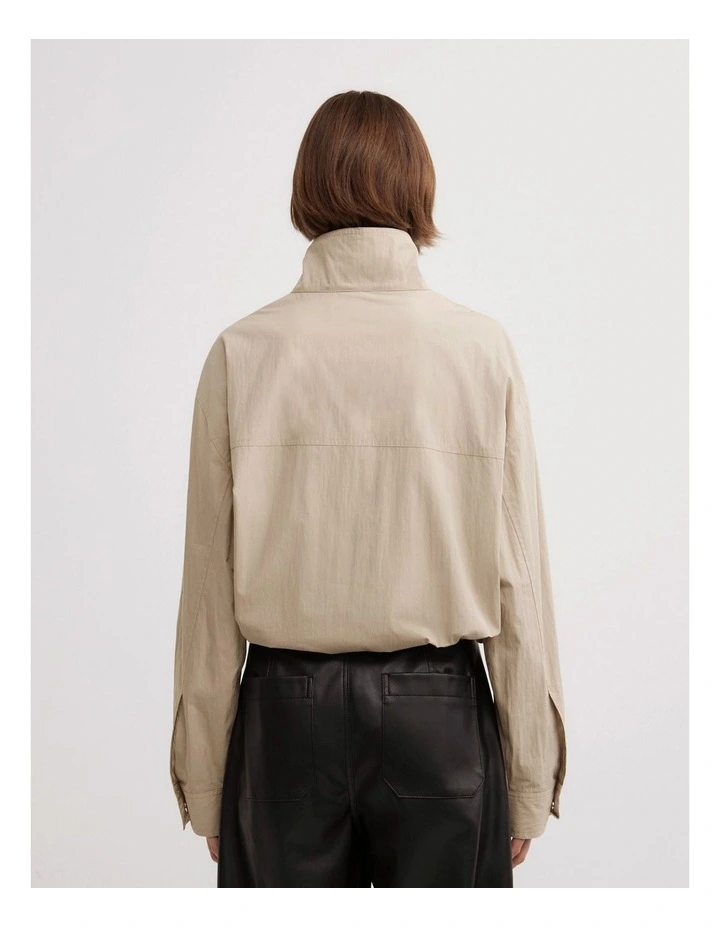 Funnel Zip Through Jacket in Camel image 5