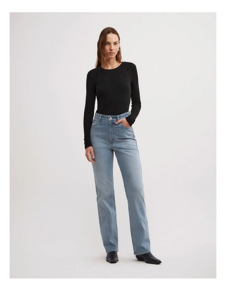 Slim Leg Jeans in Sky Blue Wash image 3