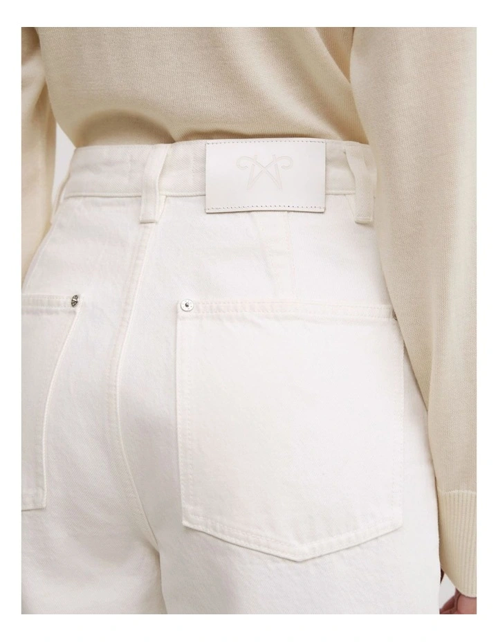 Tailored High Rise Jeans in Parchment image 5