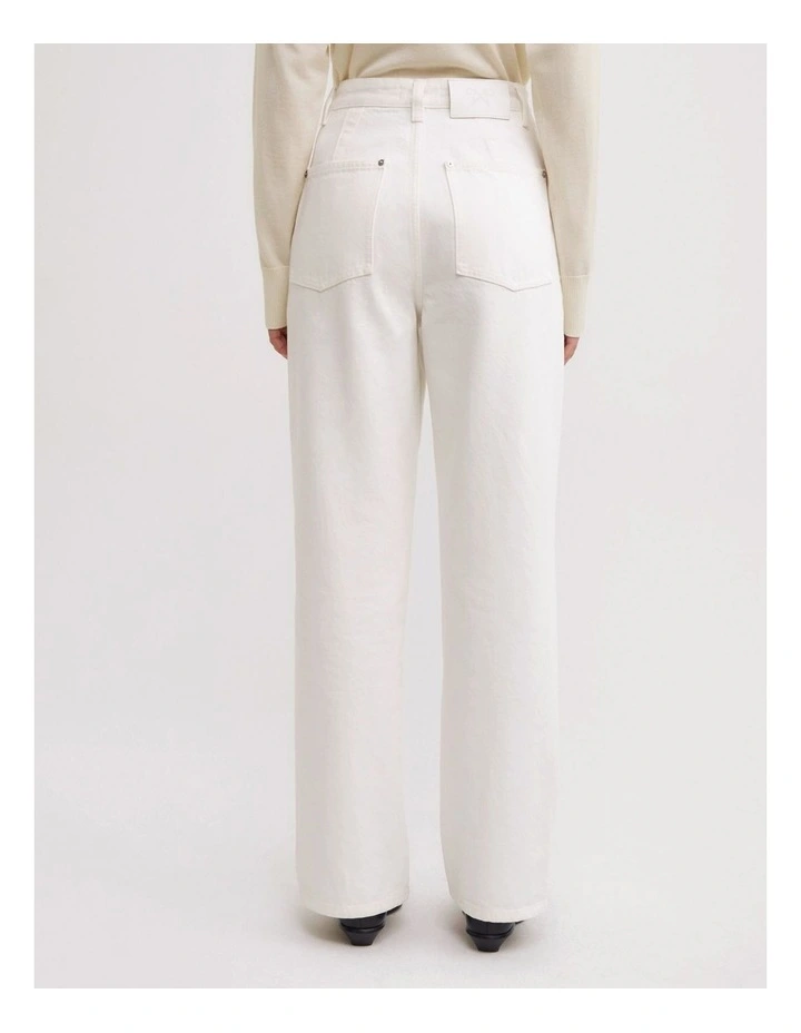 Tailored High Rise Jeans in Parchment image 6