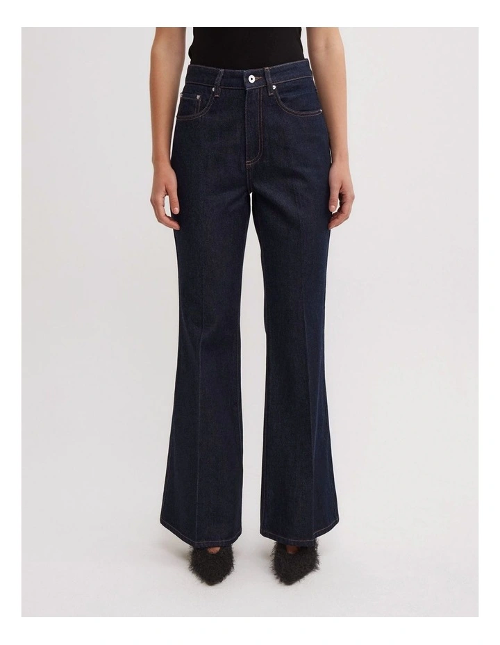 Baby Flare Jeans in Raw Denim image 2
