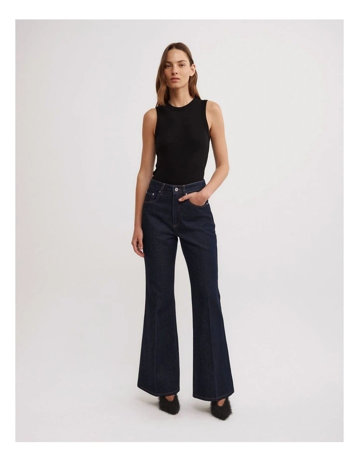 Baby Flare Jeans in Raw Denim image 3