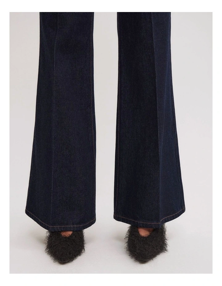 Baby Flare Jeans in Raw Denim image 4