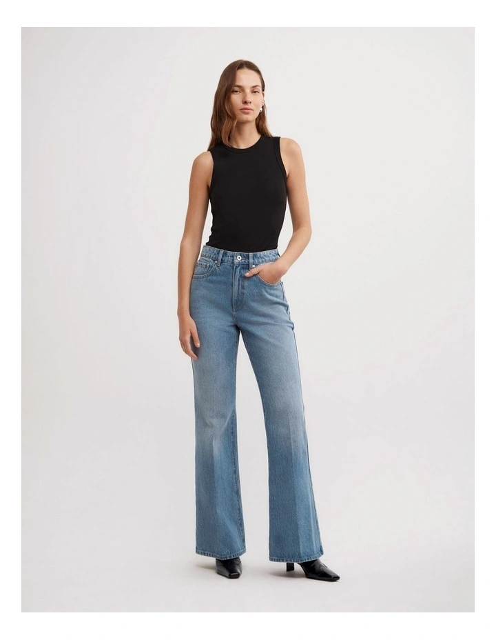 Baby Flare Jeans in Vintage Sky Wash image 3