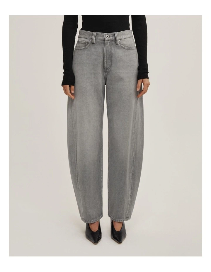 Barrel Leg Jeans in Washed Grey image 1