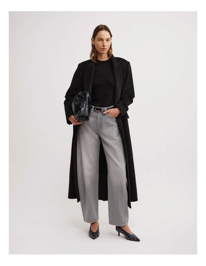 Barrel Leg Jeans in Washed Grey image 1