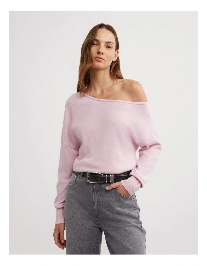 One Shoulder Knit in Ballet image 1