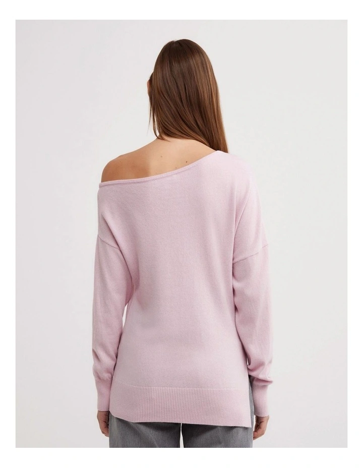 One Shoulder Knit in Ballet image 4