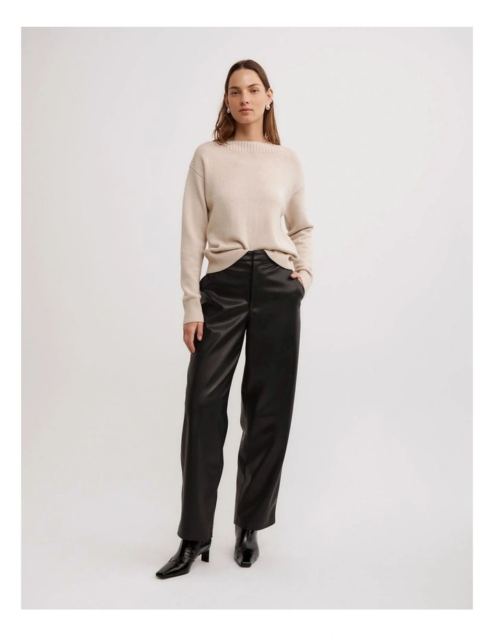 Boat Neck Knit in Oat Marle image 3