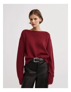 Boat Neck Knit in Oxblood
