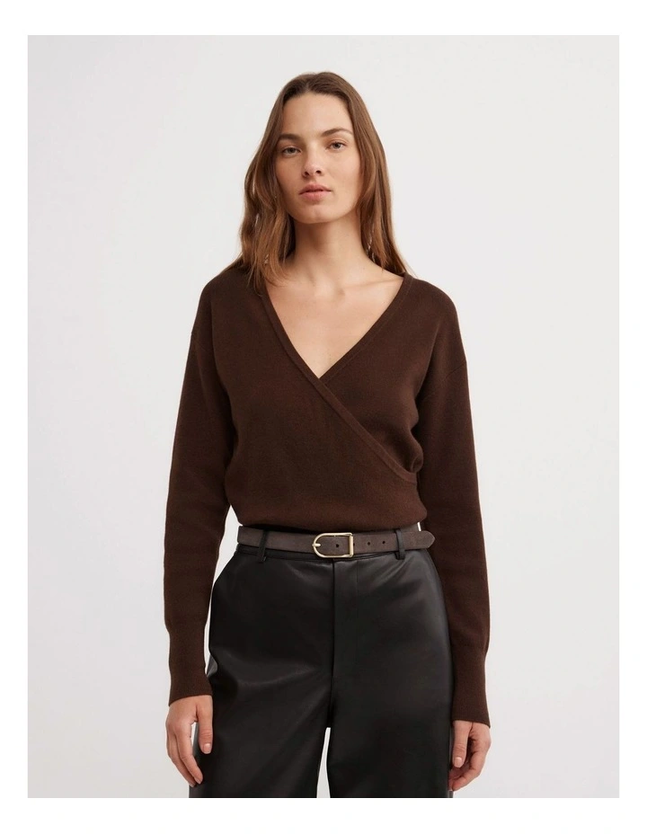 Wrap Front Knit in Espresso image 1
