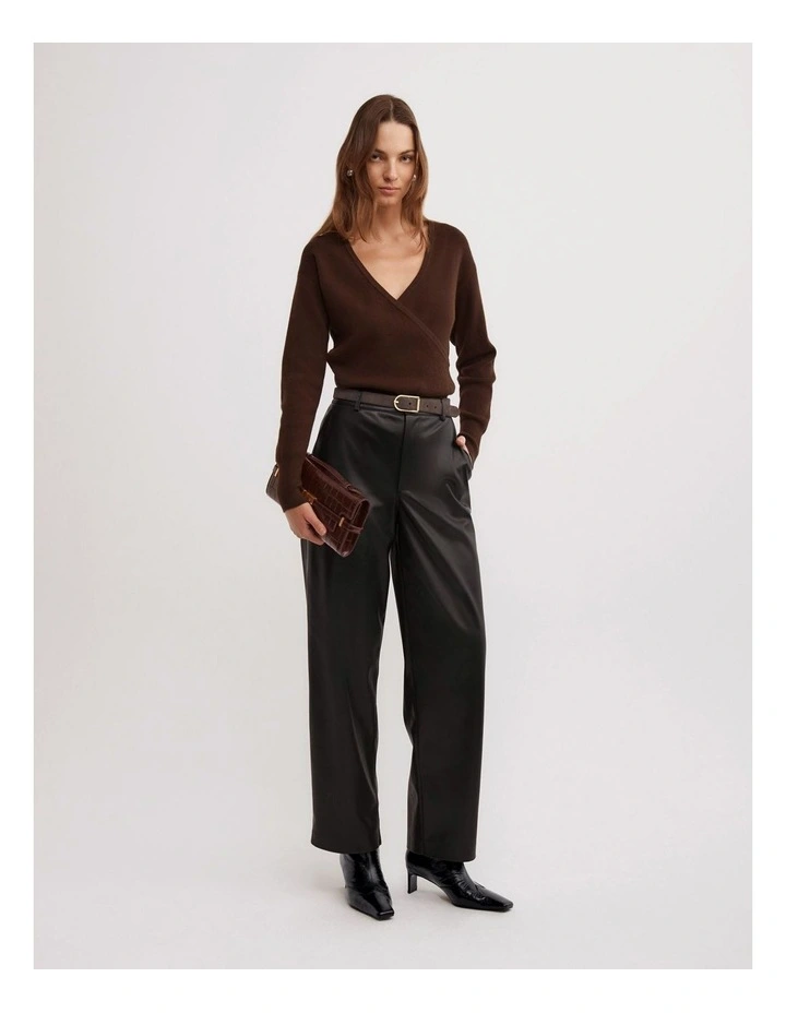 Wrap Front Knit in Espresso image 2