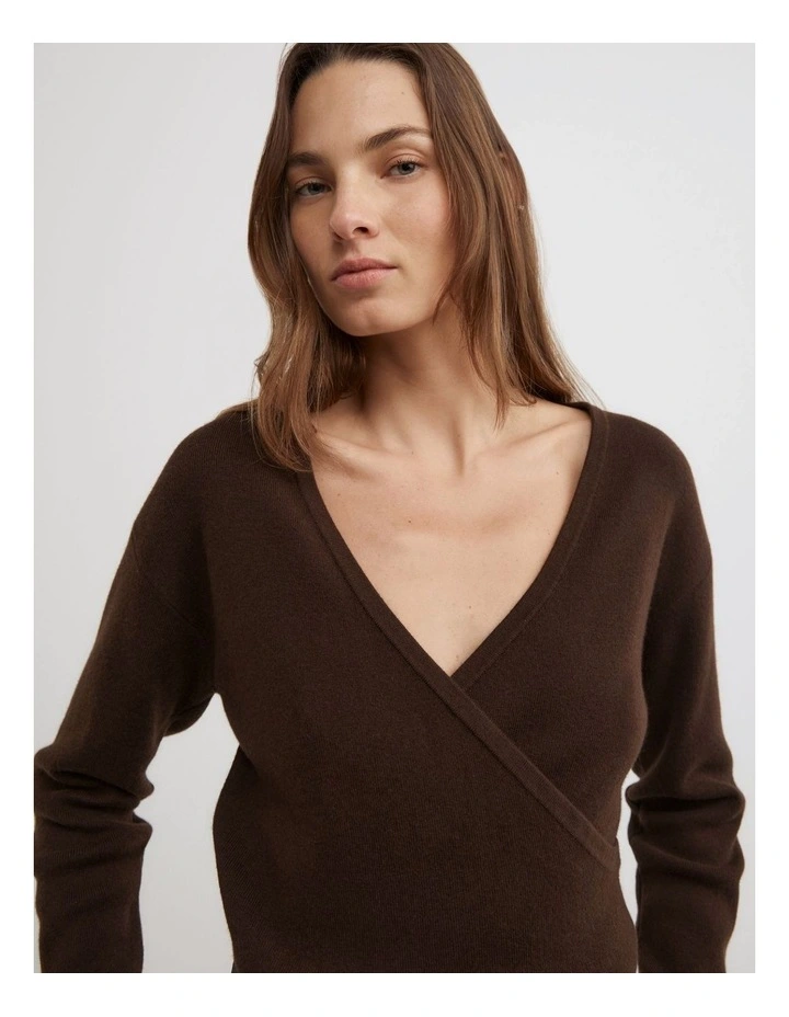 Wrap Front Knit in Espresso image 4