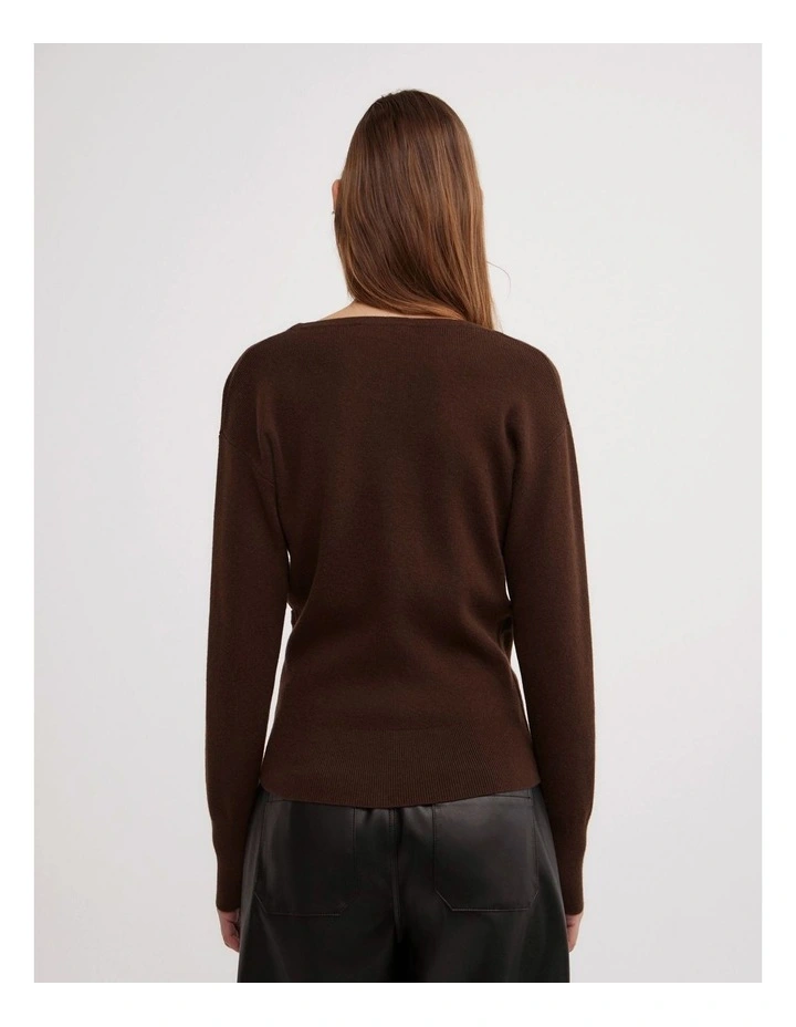 Wrap Front Knit in Espresso image 5