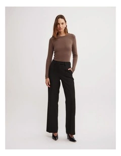 Tailored Straight Leg Pants in Black