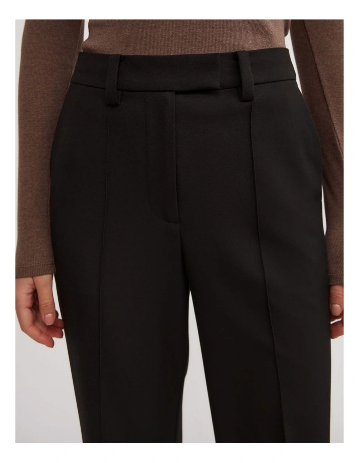 Tailored Straight Leg Pants in Black image 4