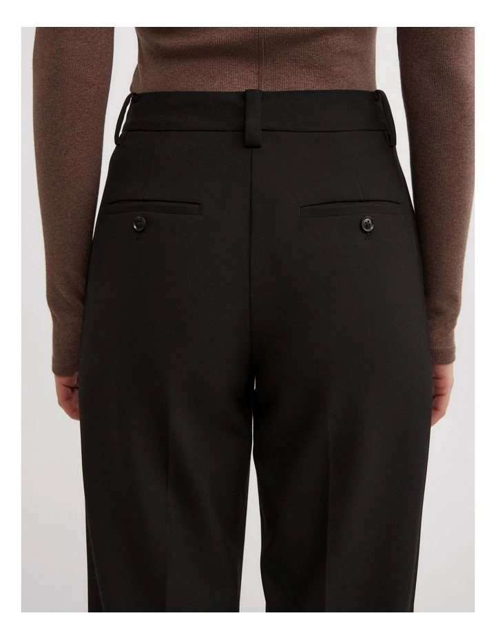 Tailored Straight Leg Pants in Black image 5