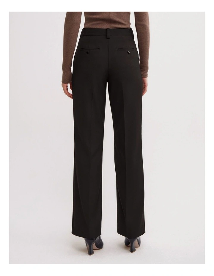 Tailored Straight Leg Pants in Black image 6