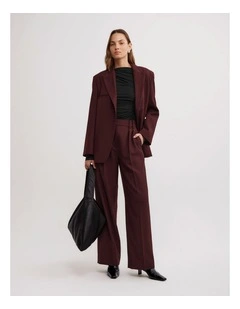 Soft Pleat Trousers in Wine