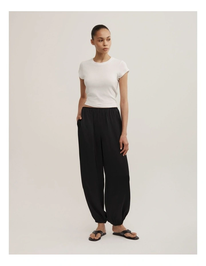 Satin Harem Pants in Black image 1