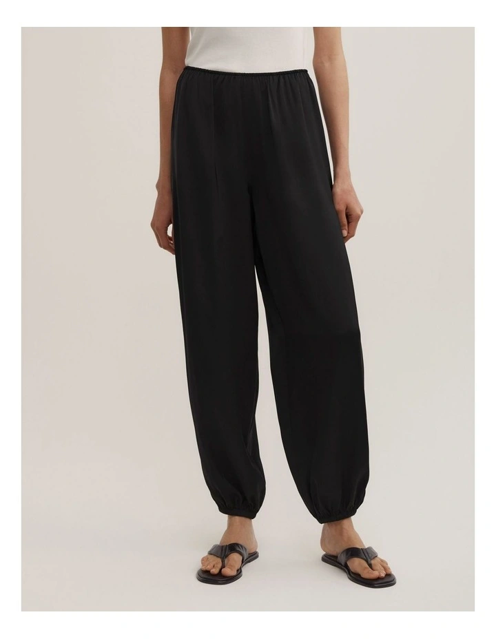 Satin Harem Pants in Black image 2