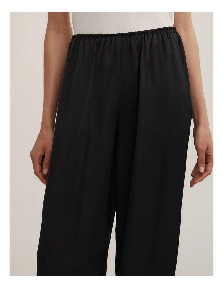Satin Harem Pants in Black image 3