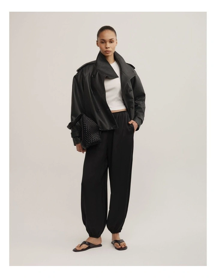 Satin Harem Pants in Black image 4