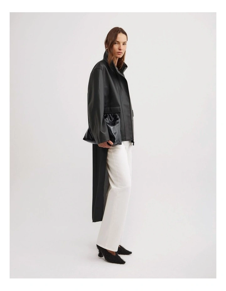 Hi Low Woven Top in Black image 4