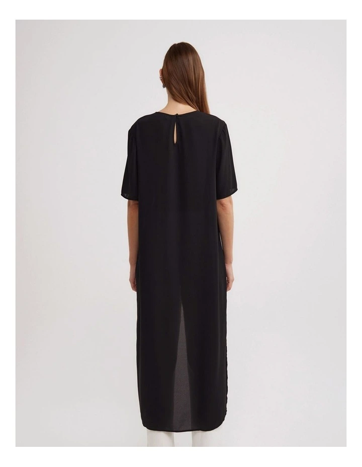 Hi Low Woven Top in Black image 5