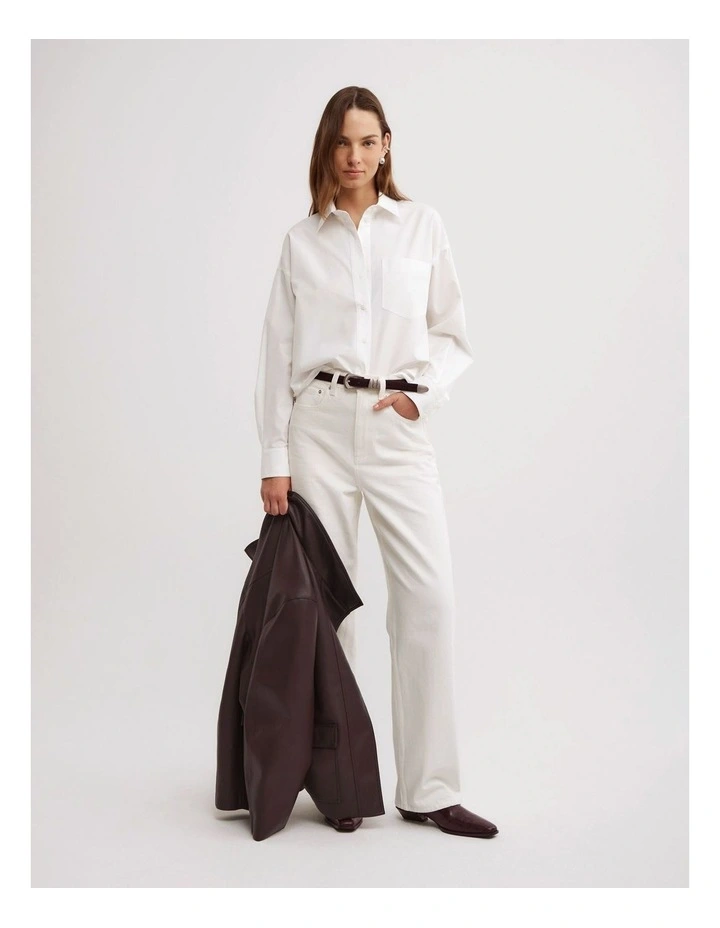 Sheer Insert Shirt in White image 2