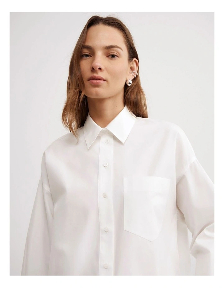 Sheer Insert Shirt in White image 3
