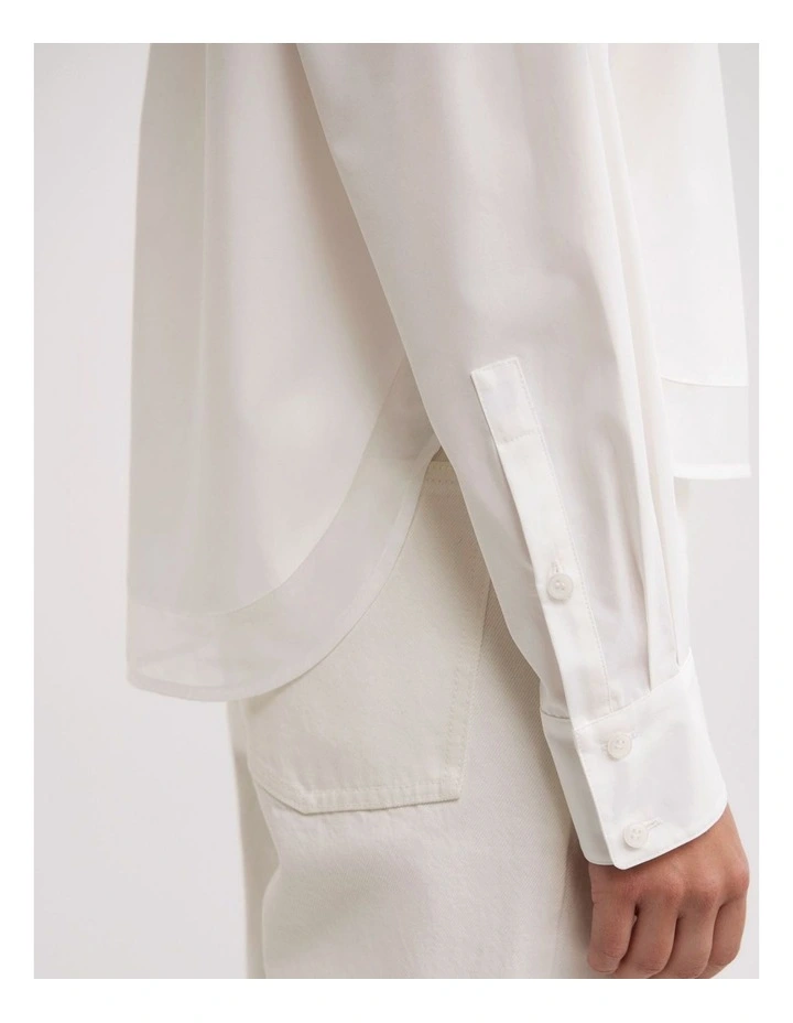 Sheer Insert Shirt in White image 4