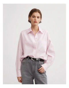 Sheer Insert Shirt in Pastel Pink