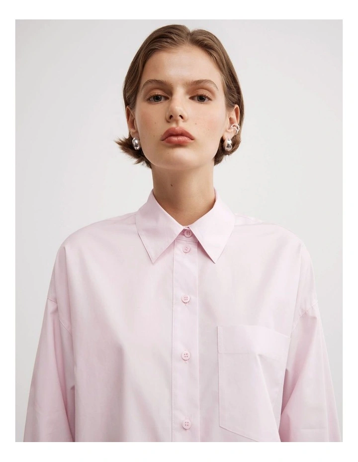 Sheer Insert Shirt in Pastel Pink image 3