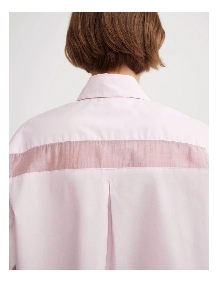 Sheer Insert Shirt in Pastel Pink image 4