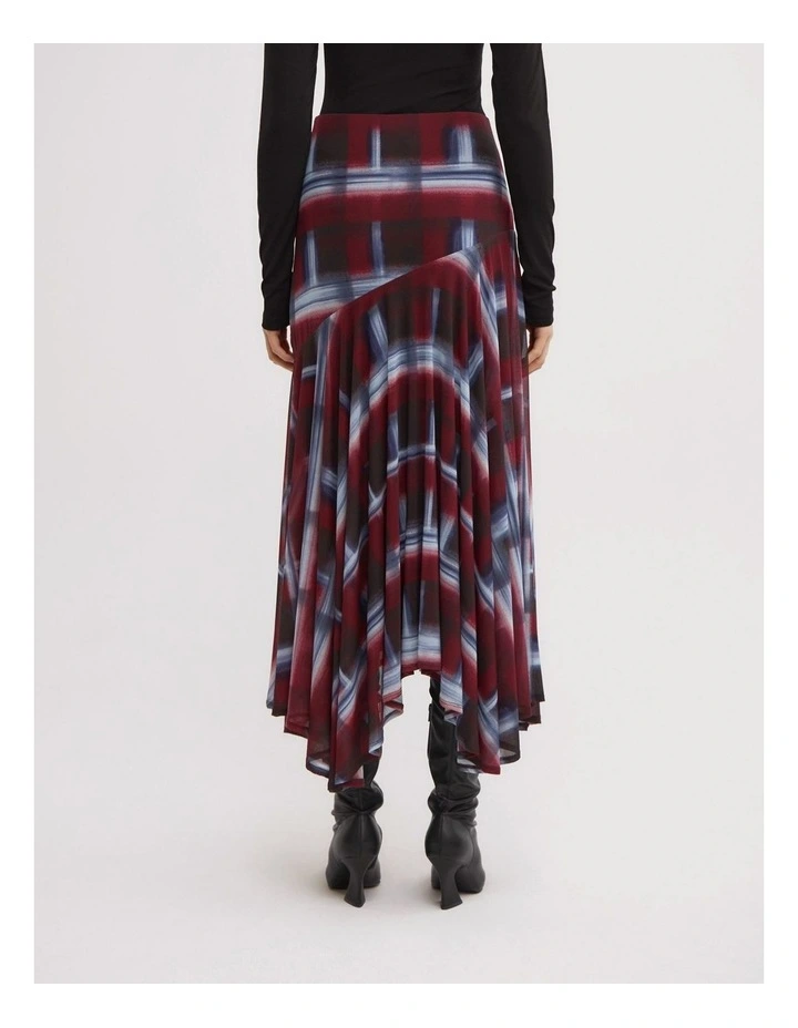 Asymmetric Drape Skirt in Fade Check image 5